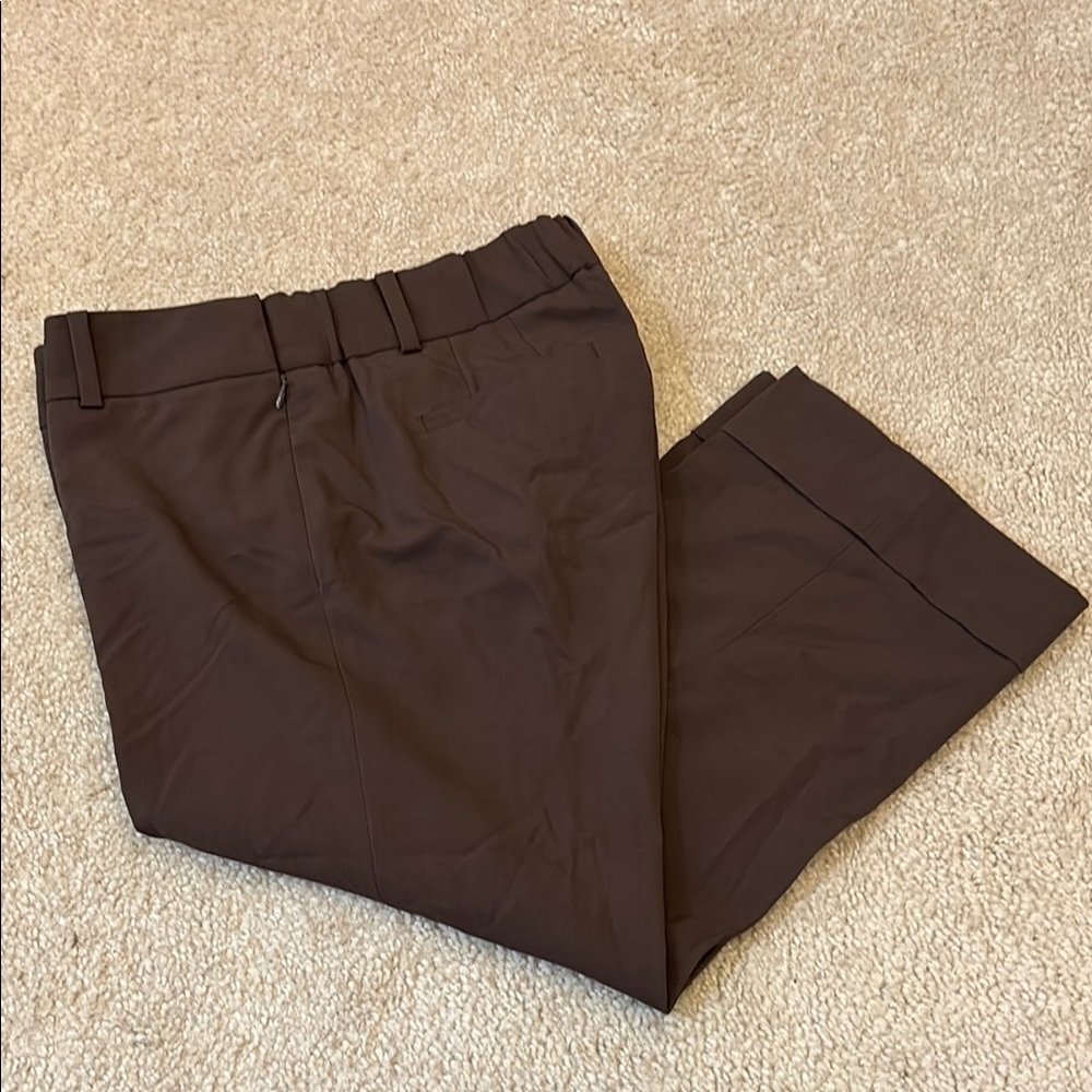 LOFT Maternity Brown Cropped Cuffed Dress Pants - Size 4